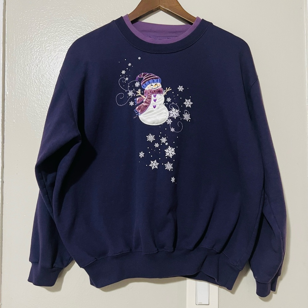 Country Store Snowman Crewneck Sweater - XL